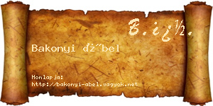 Bakonyi Ábel névjegykártya