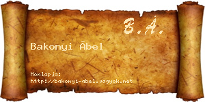 Bakonyi Ábel névjegykártya