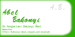 abel bakonyi business card